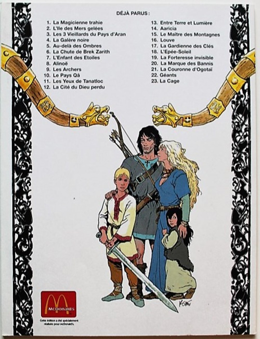 Thorgal - 09 - Les archers - Rééd. Publicitaire Mc Donald's 1999 livres bd revues bandes dessinees thorgal 09 les archers reed publicitaire mc donald s 1999