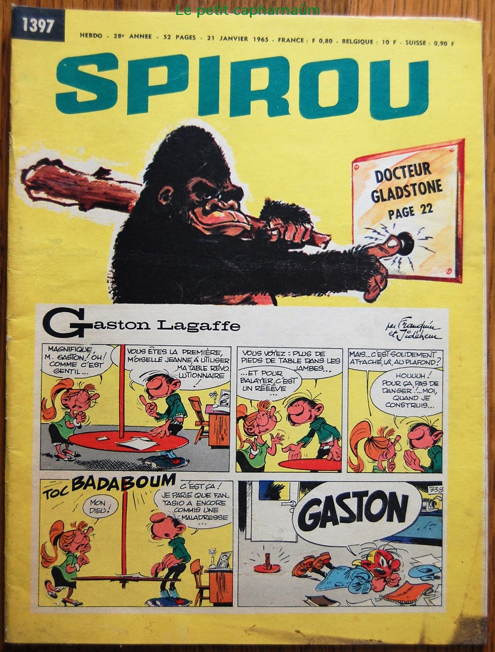 Spirou - 1397 - Couverture : Gaston Lagaffe livres bd revues spirou 1397 couverture gaston lagaffe