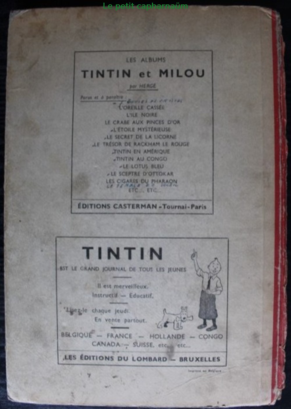 Tintin (édition Belge) - Recueil N°004 - Du n°41 de 1947 au n°05 de 1948 2 livres bd revues vieux journaux tintin edition belge recueil n 004 du n 41 de 1947 au n 05 de 1948