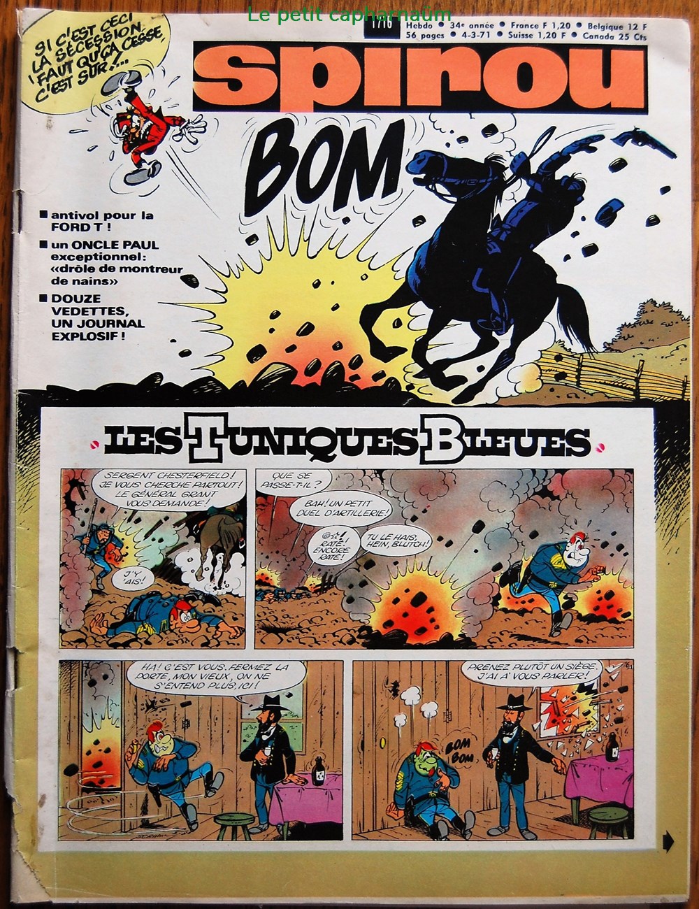 Spirou - 1716 - Couverture : Les tuniques bleues livres bd revues spirou 1716 couverture les tuniques bleues