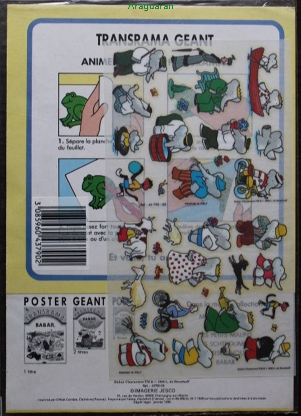 Décorama - Jesco Transrama - Babar - Babar à la ferme divers decorations magnets autocollants decalcomanies decorama jesco transrama babar babar a la ferme