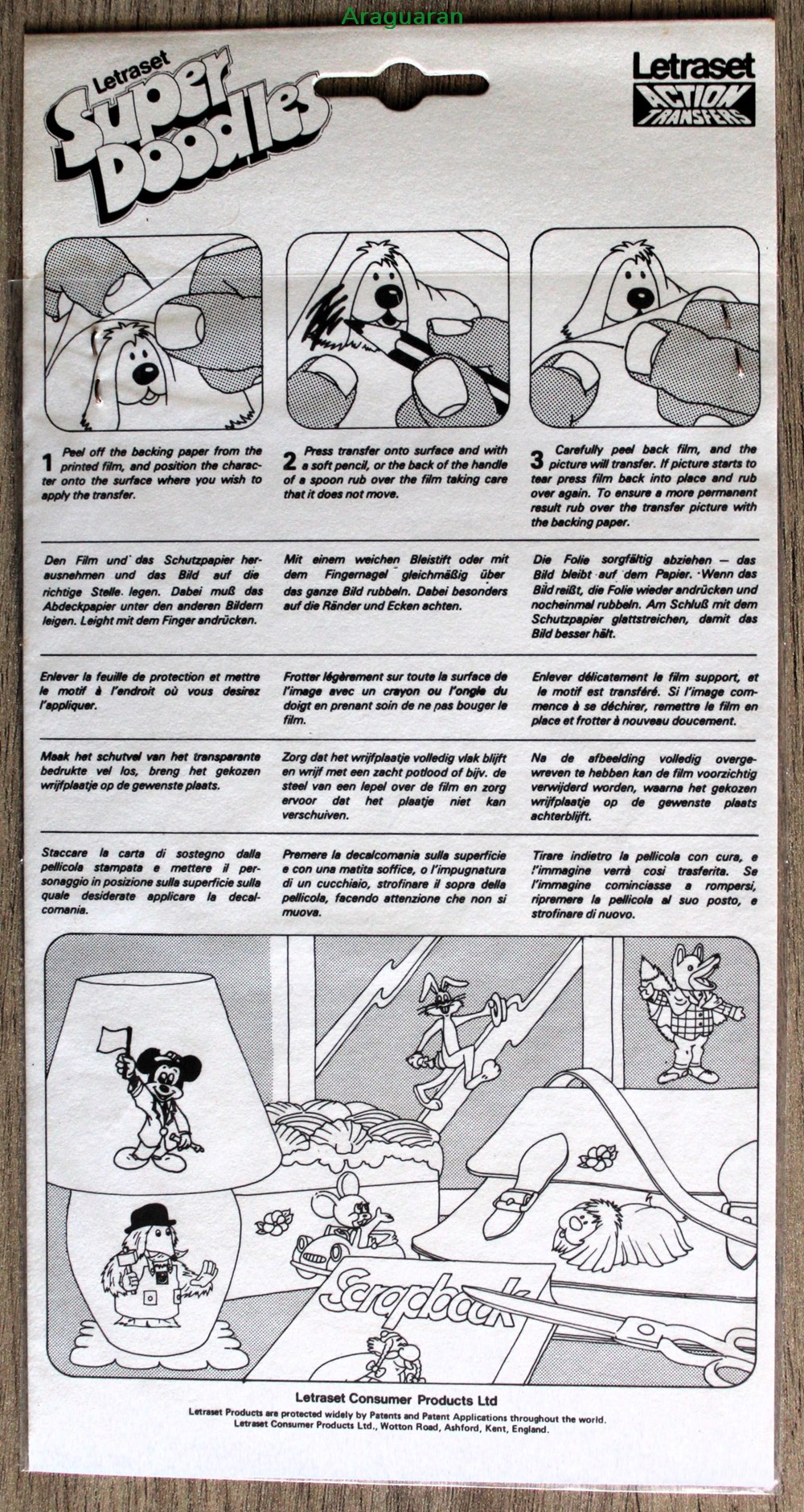 Décalcomanies - Letraset - Super Doodles - Donald Duck divers decorations magnets autocollants decalcomanies letraset super doodles donald duck