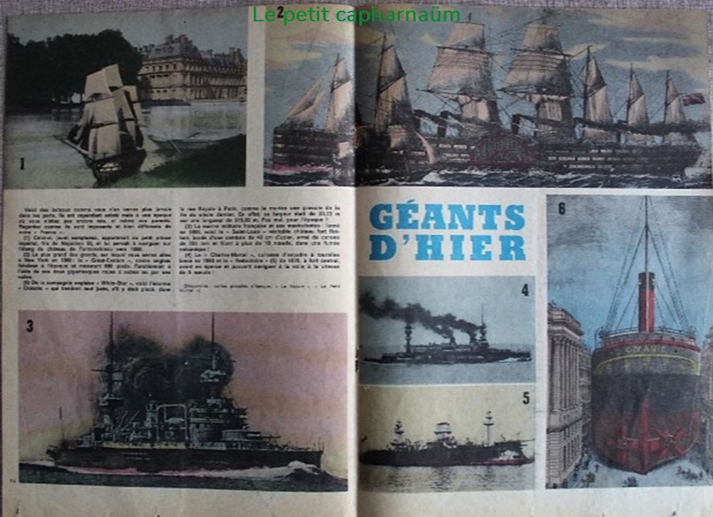 documents anciens planches plans techniques encart central geants hier navires