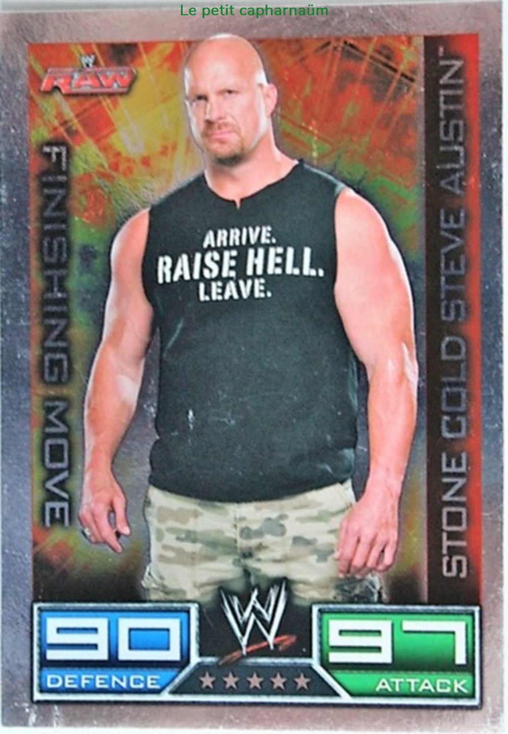 Slam Attax - Carte 032 - Stone Cold Steve Austin Finishing Move - Rare Foil jeux de societe jouets jeu collectionner slam attax carte 032 stone cold steve austin finishing move rare foil