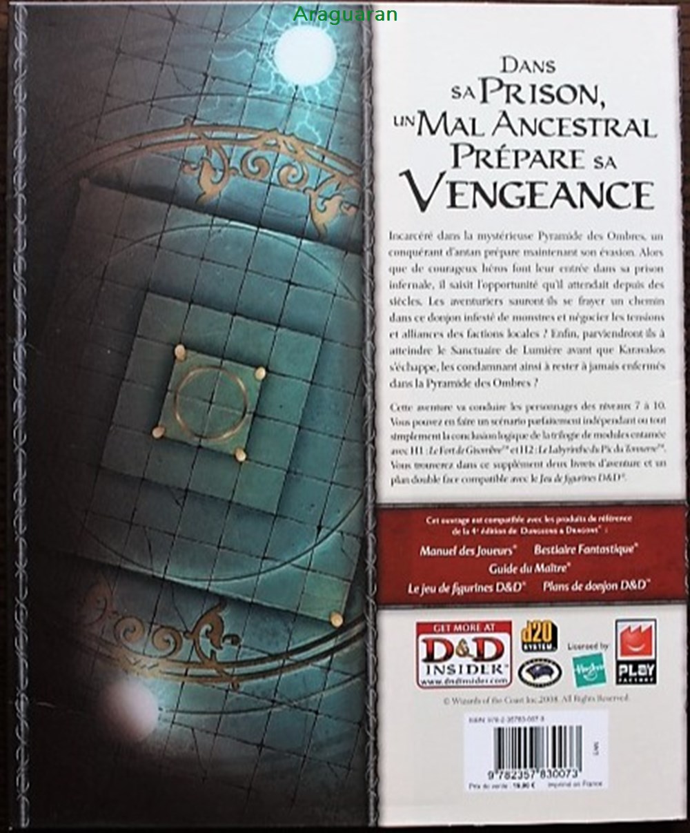 Jeu de rôle - D&D4 - La Pyramide des ombres jeux societe jouets roles jeu de role d d4 la pyramide des ombres