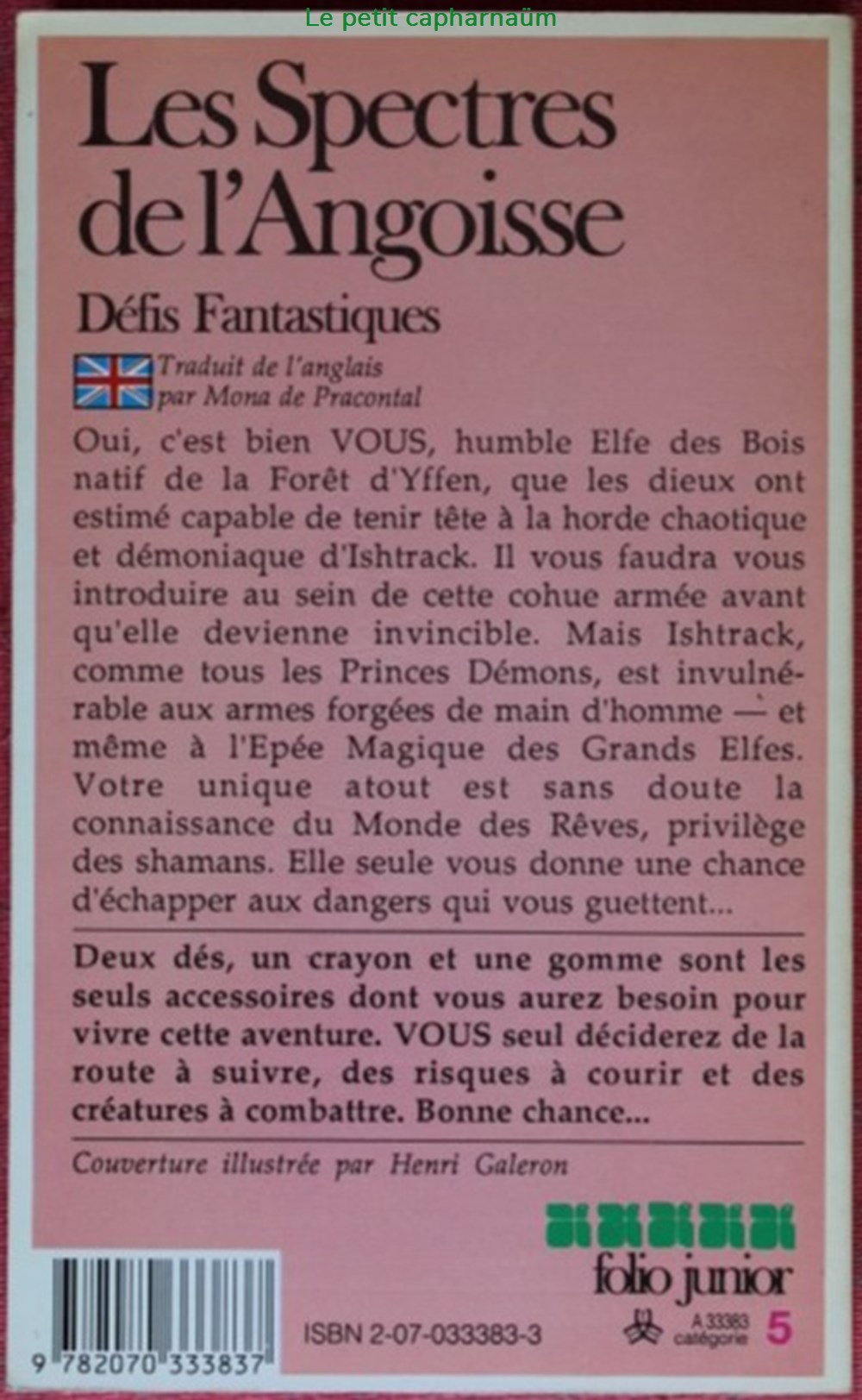 jeux societe jouets livre dont vous etes heros ldvelh defis fantastiques 28 les spectres de angoisse