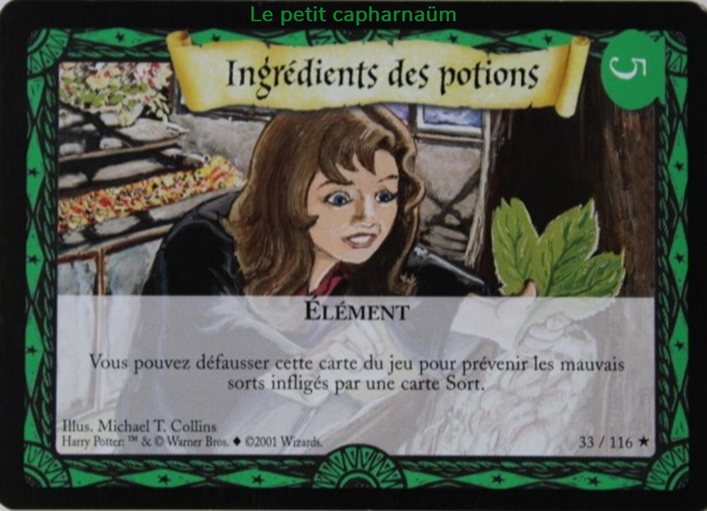 TCG Harry Potter - Set de base - 033 - Ingrédients des potions - Rare jeux societe jouets jeu carte collectionner tcg harry potter set de base 033 ingredients des potions rare