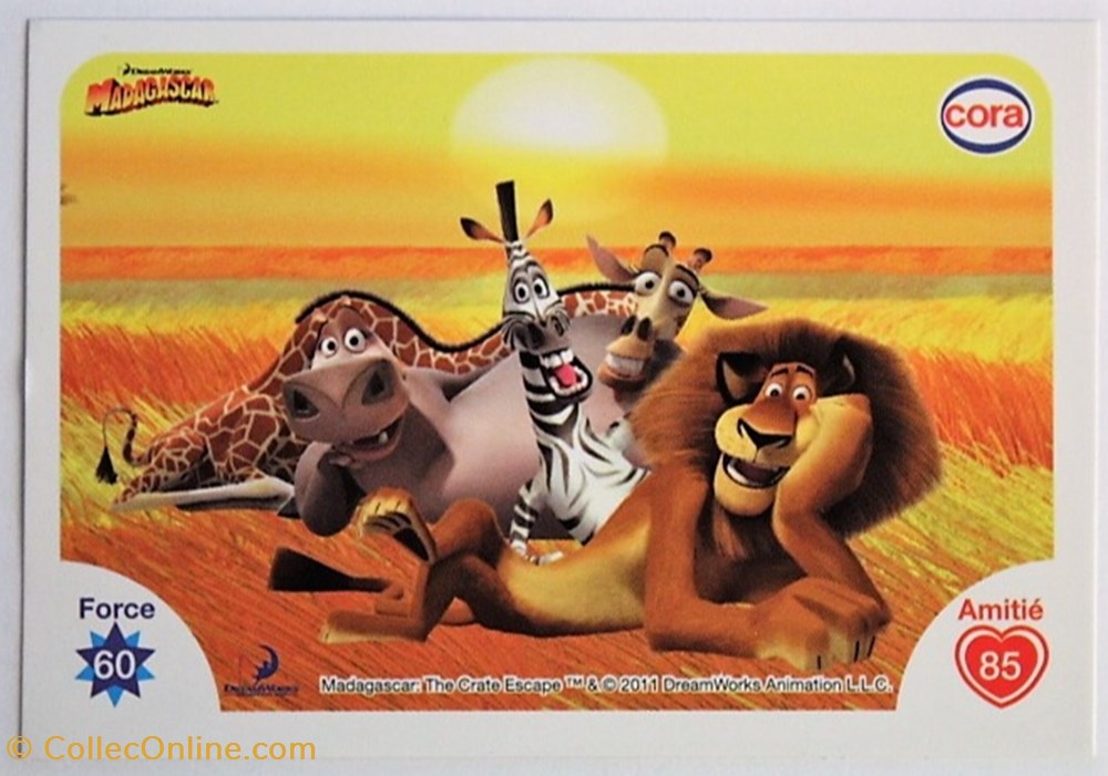 Dreamworks Cora 2011 - C001 - Madagascar jeux jouets jeu de carte collectionner dreamworks cora 2011 c001 madagascar