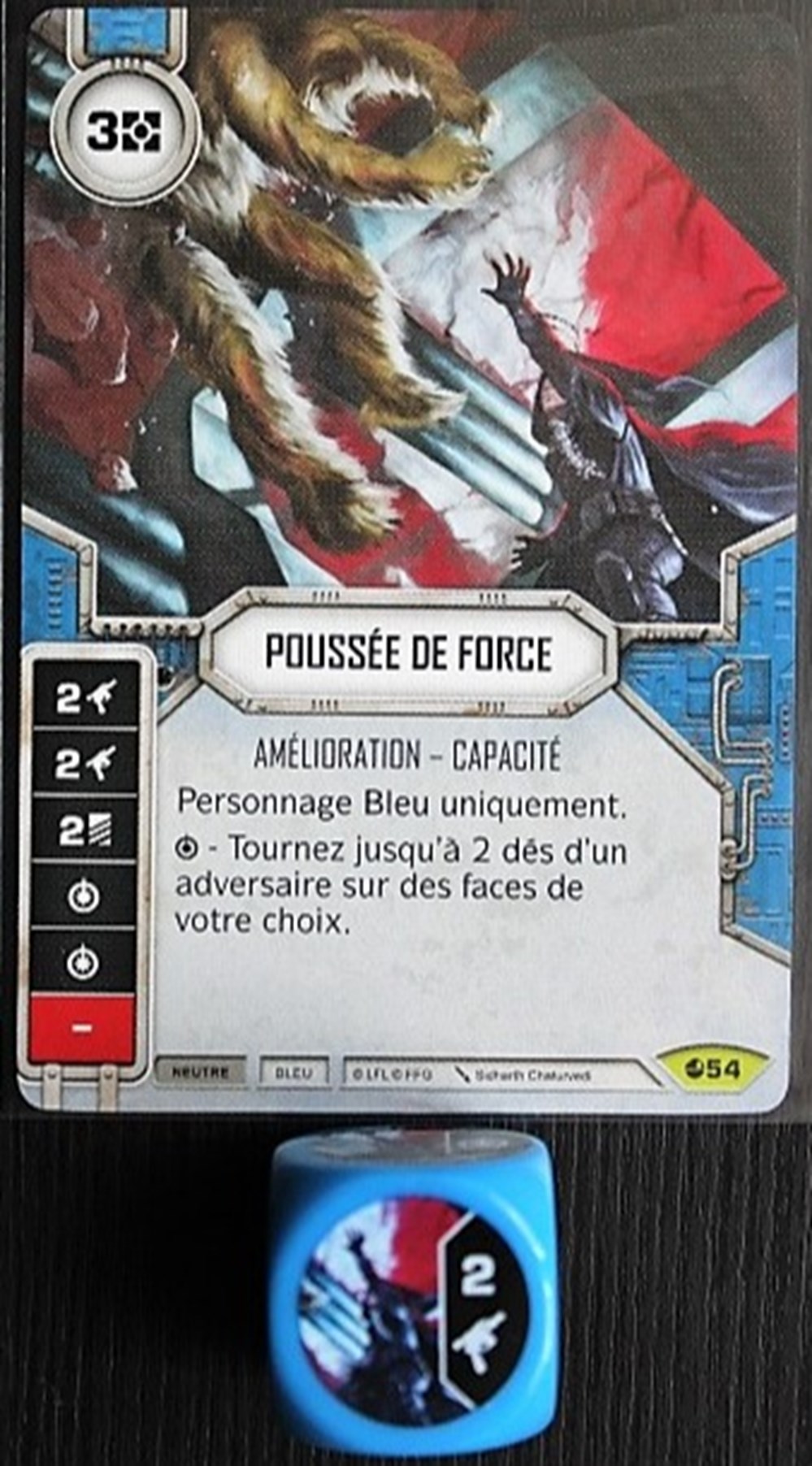 Star wars Destiny - L'âme de la rebellion - 054 - Poussée de Force jeux societe jouets jeu carte collectionner star wars destiny ame de la rebellion 054 poussee de force