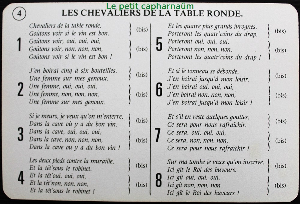 Chanson paillarde - Les chevaliers de la table ronde jeux societe jouets cartes chanson paillarde les chevaliers de la table ronde