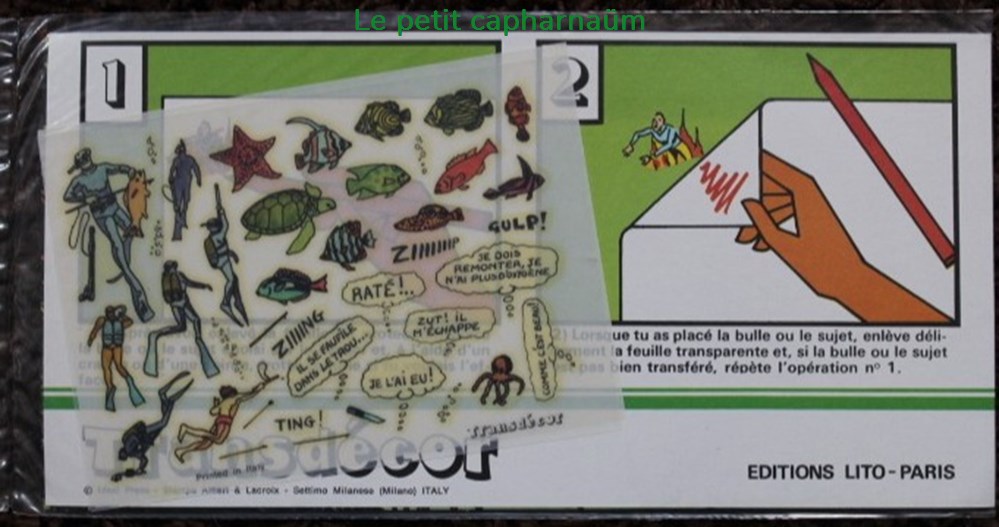 Décorama - Lito - Mini-Transfert - Chasse sous-marine 2 divers decorations magnets autocollants decalcomanies decorama lito mini transfert chasse sous marine