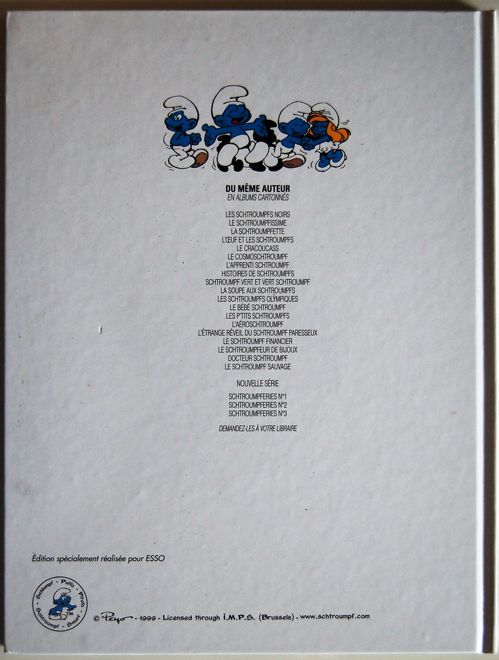 Les schtroumpfs - HS - Schtroumpferies 1 - Rééd. Publicitaire Esso 1999 livres bd revues bandes dessinees les schtroumpfs hs schtroumpferies 1 reed publicitaire esso 1999