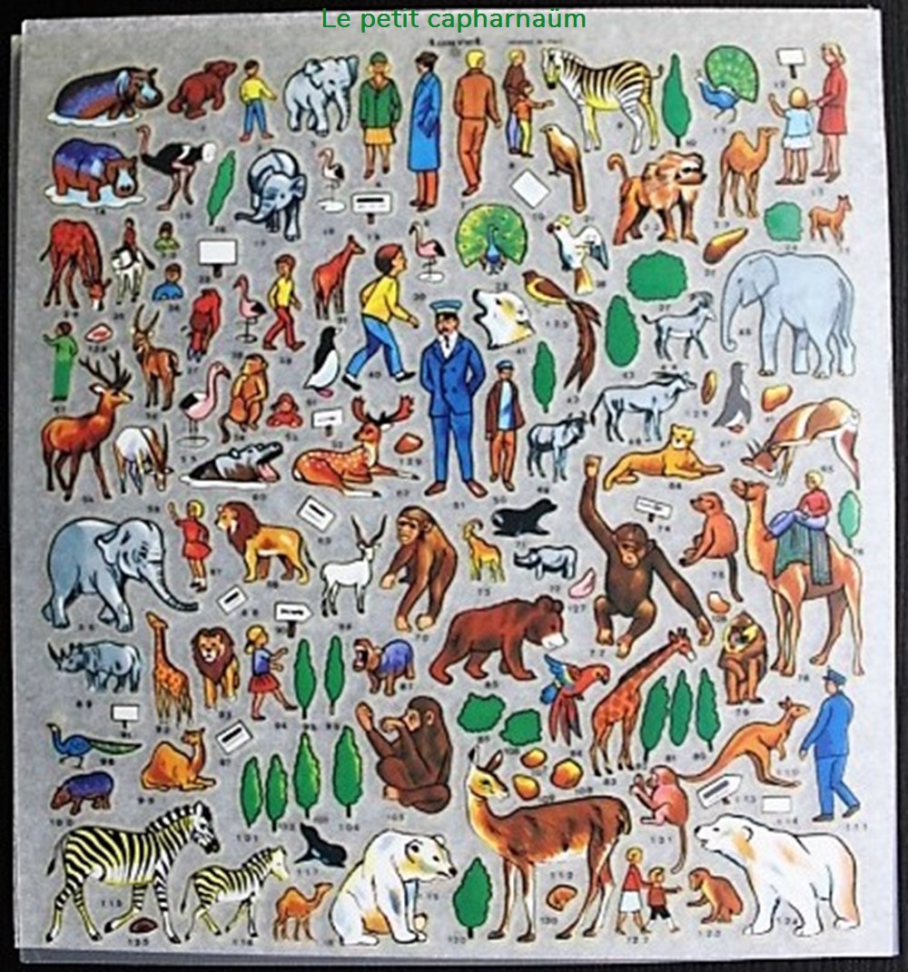 Décorama - Touret - Maxi - Le zoo 5 divers decorations magnets autocollants decalcomanies decorama touret maxi le zoo