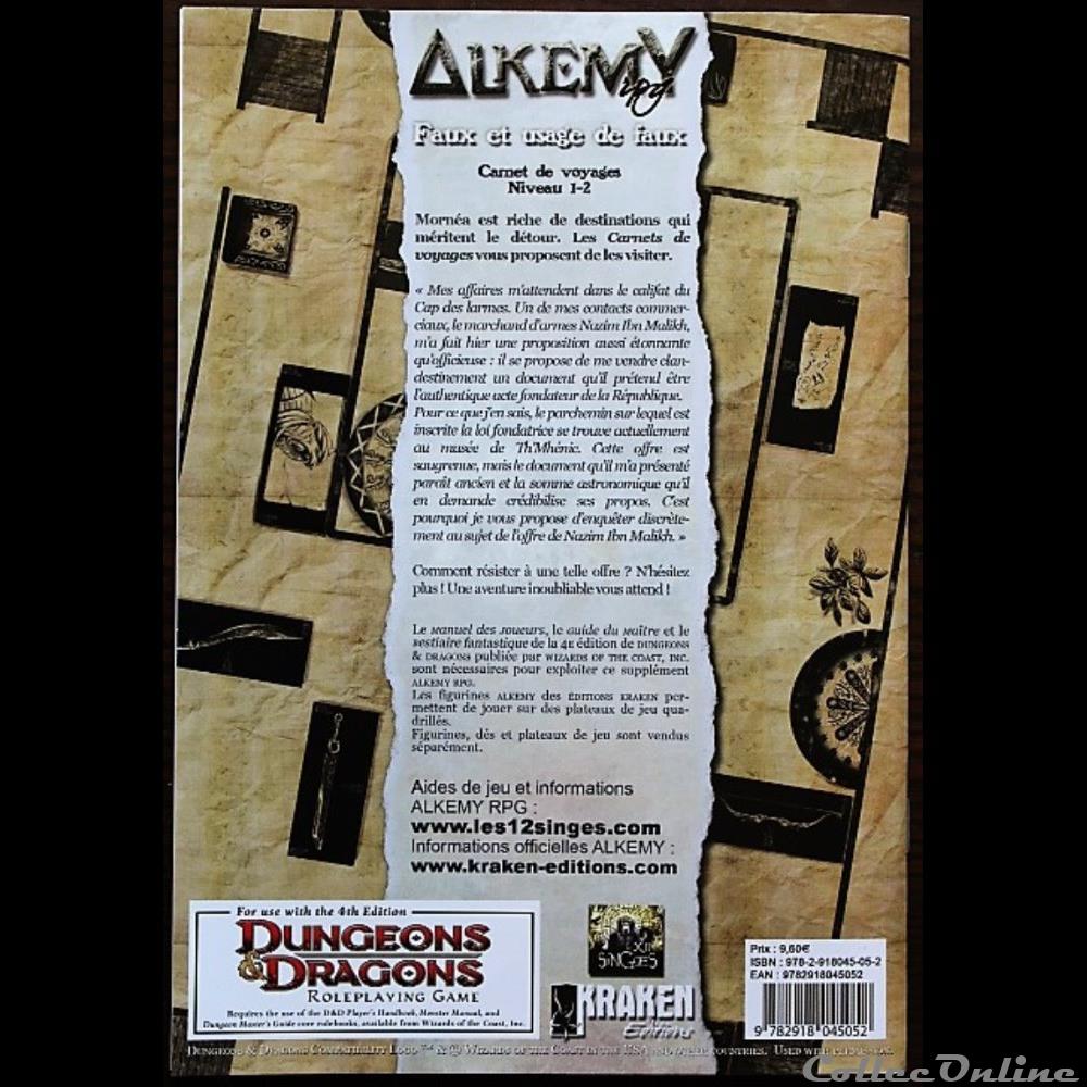 Jeu de rôle - Alkemy - Faux et usage de faux jeux jouet jeu de role alkemy faux et usage de faux