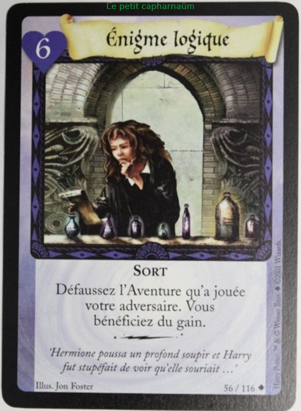 TCG Harry Potter - Set de base - 056 - Enigme logique - Peu commune jeux societe jouets jeu carte collectionner tcg harry potter set de base 056 enigme logique peu commune
