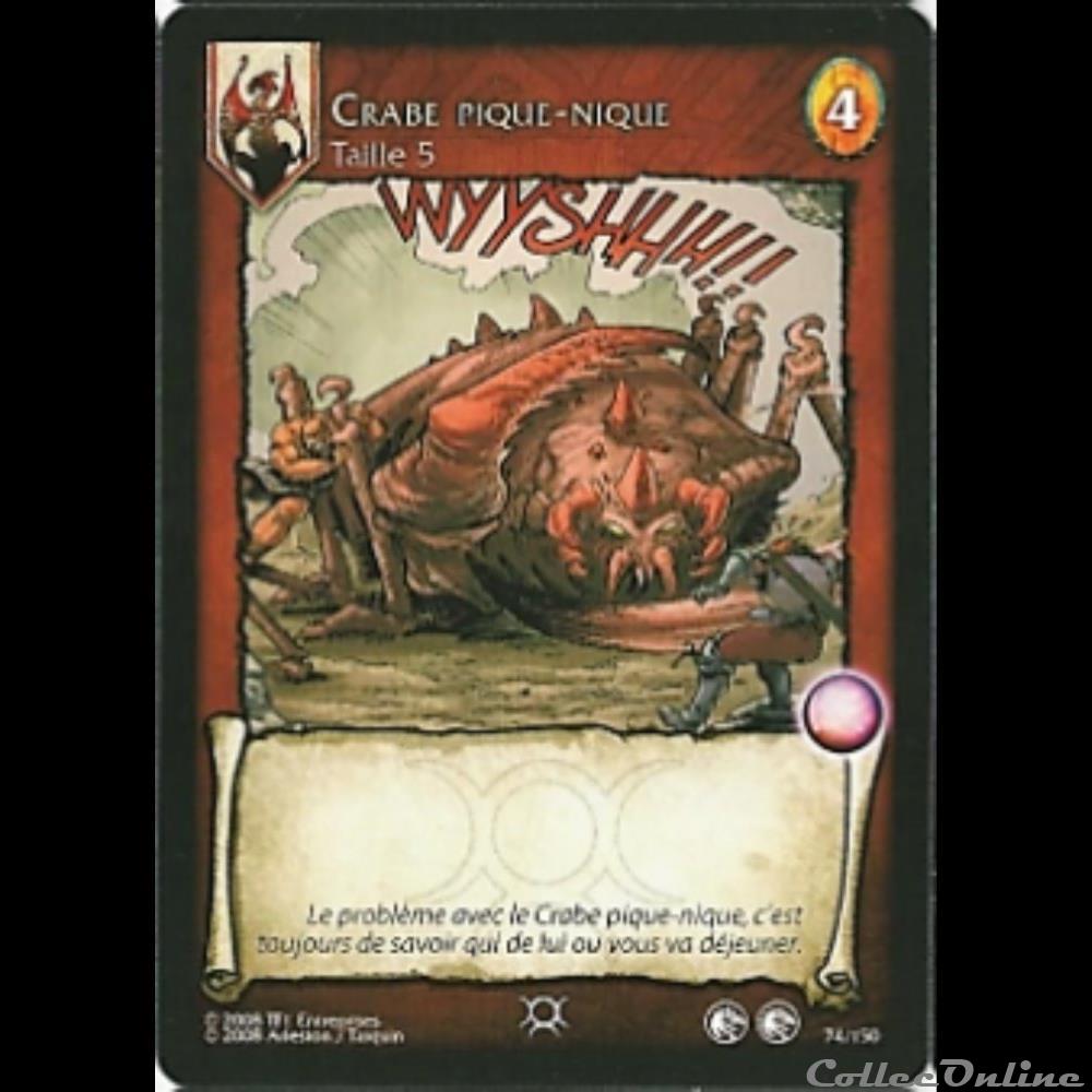 jeux jouet jeu carte collectionner lanfeust de troy 074 crabe pique nique