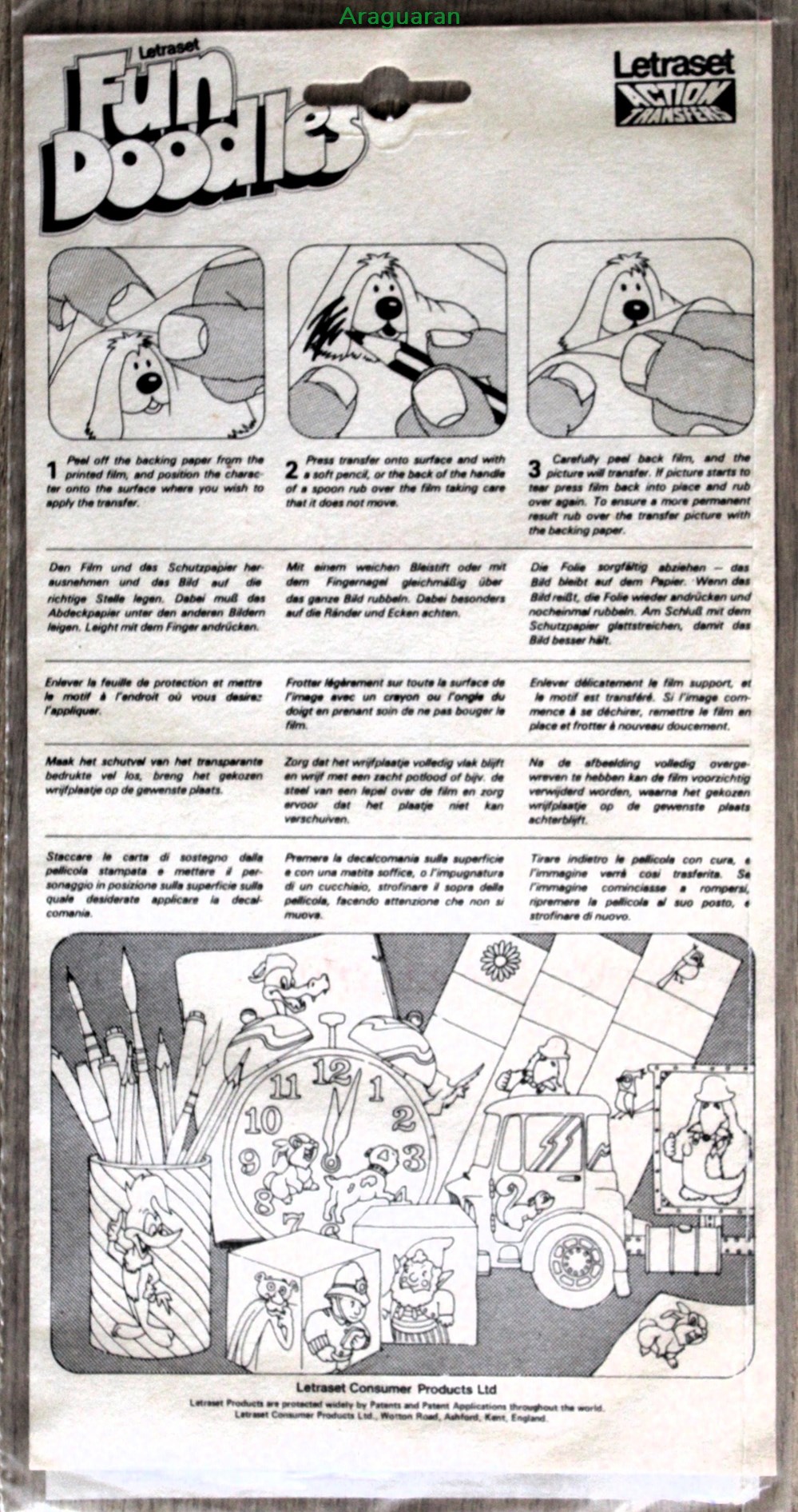 Décalcomanies - Letraset - Fun Doodles - La Belle et le Clochard divers decorations magnets autocollants decalcomanies letraset fun doodles la belle et le clochard