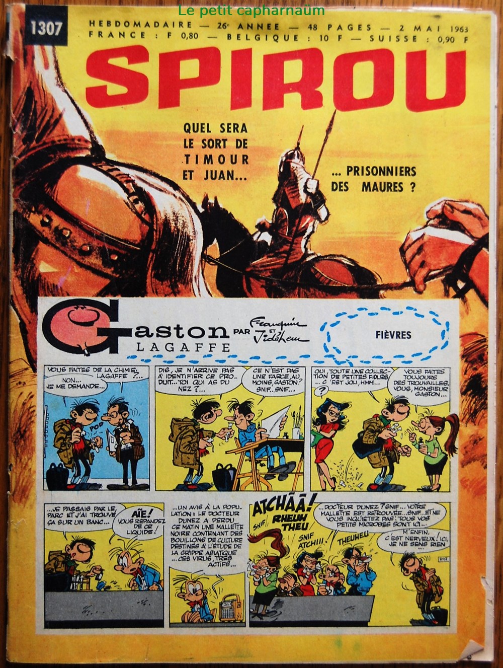 Spirou - 1307 - Couverture : Gaston Lagaffe livres bd revues spirou 1307 couverture gaston lagaffe