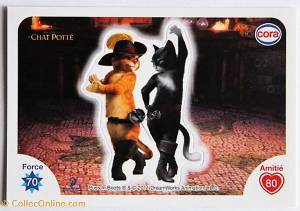 jeux jouets jeu de carte collectionner dreamworks cora 2011 s004 le chat potte