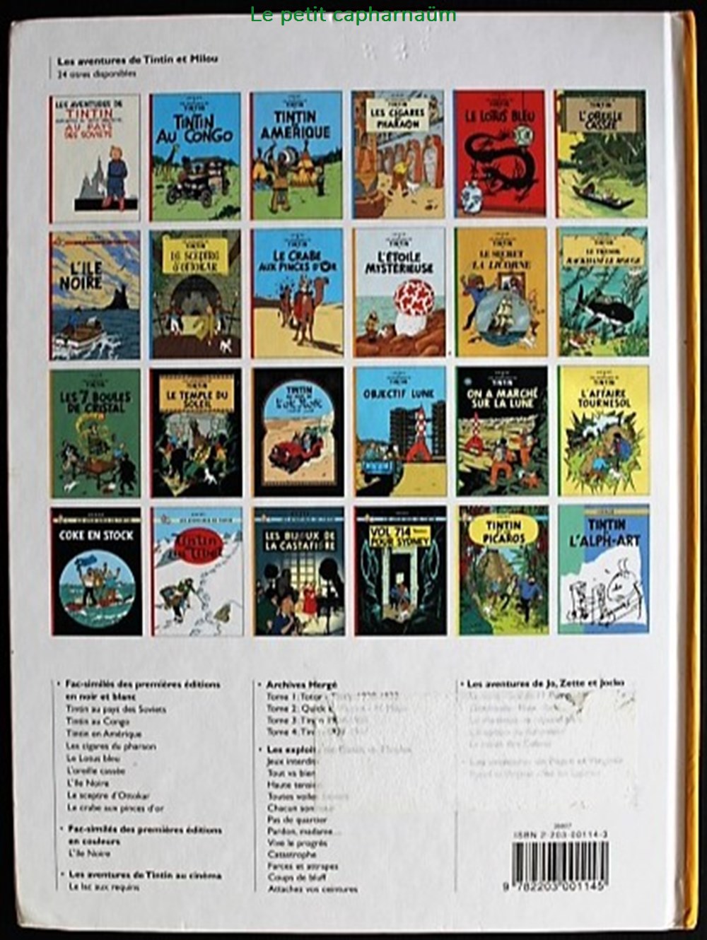 Tintin - 15 - Tintin au pays de l'or noir - Rééd. 2000 - D2 livres bd revues bandes dessinees tintin 15 tintin au pays de or noir reed 2000 d2