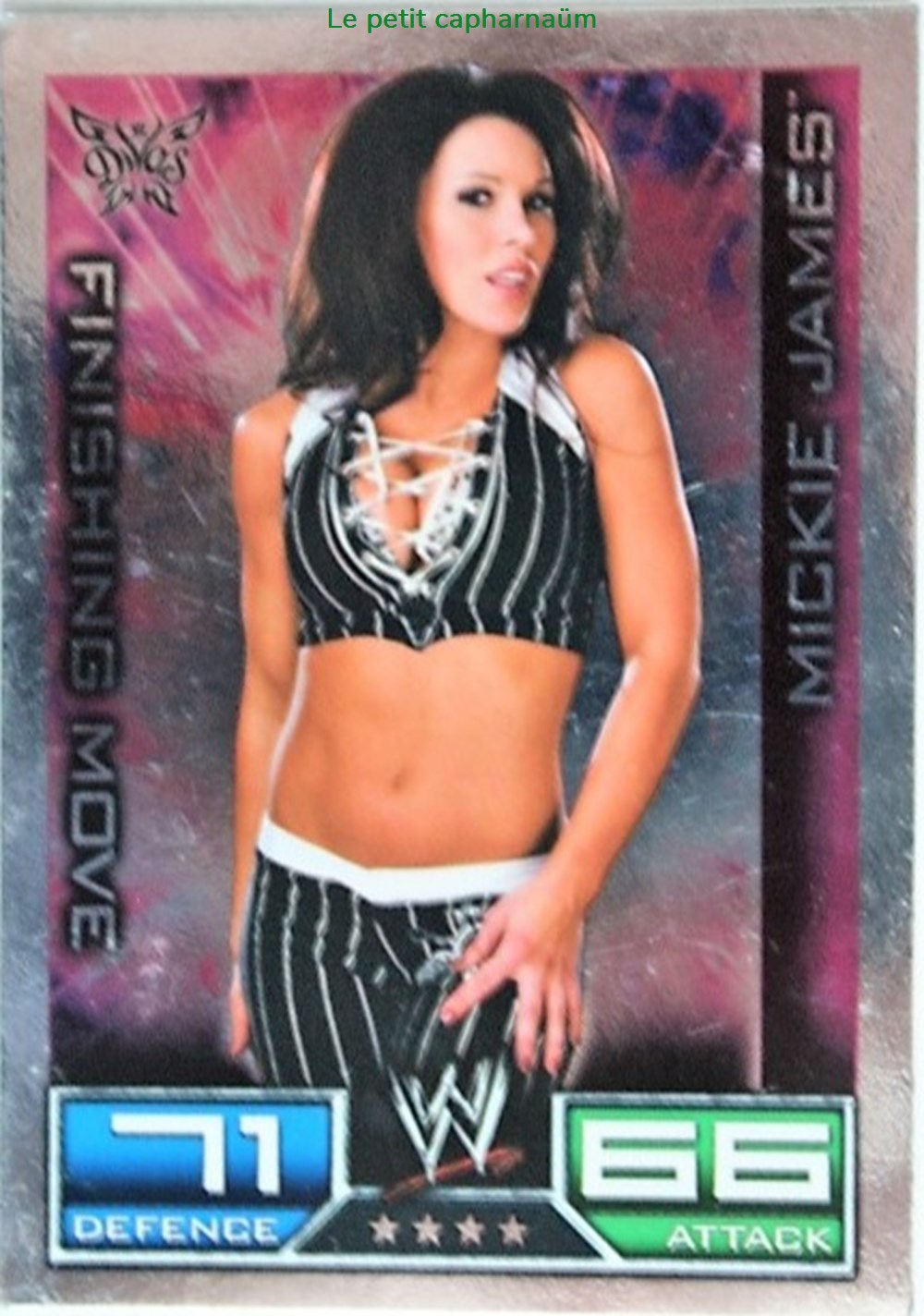 Slam Attax - Carte 033 - Mickie James Finishing Move - Rare Foil jeux de societe jouets jeu collectionner slam attax carte 033 mickie james finishing move rare foil