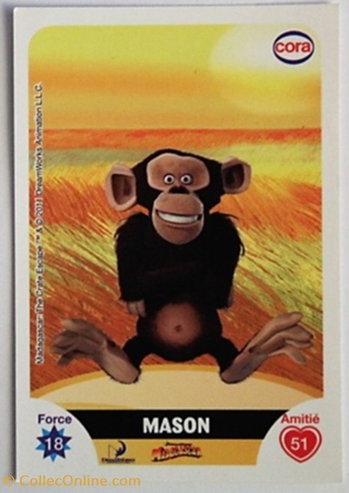 Dreamworks Cora 2011 - C052 - Madagascar - Mason jeux jouets jeu de carte collectionner dreamworks cora 2011 c052 madagascar mason