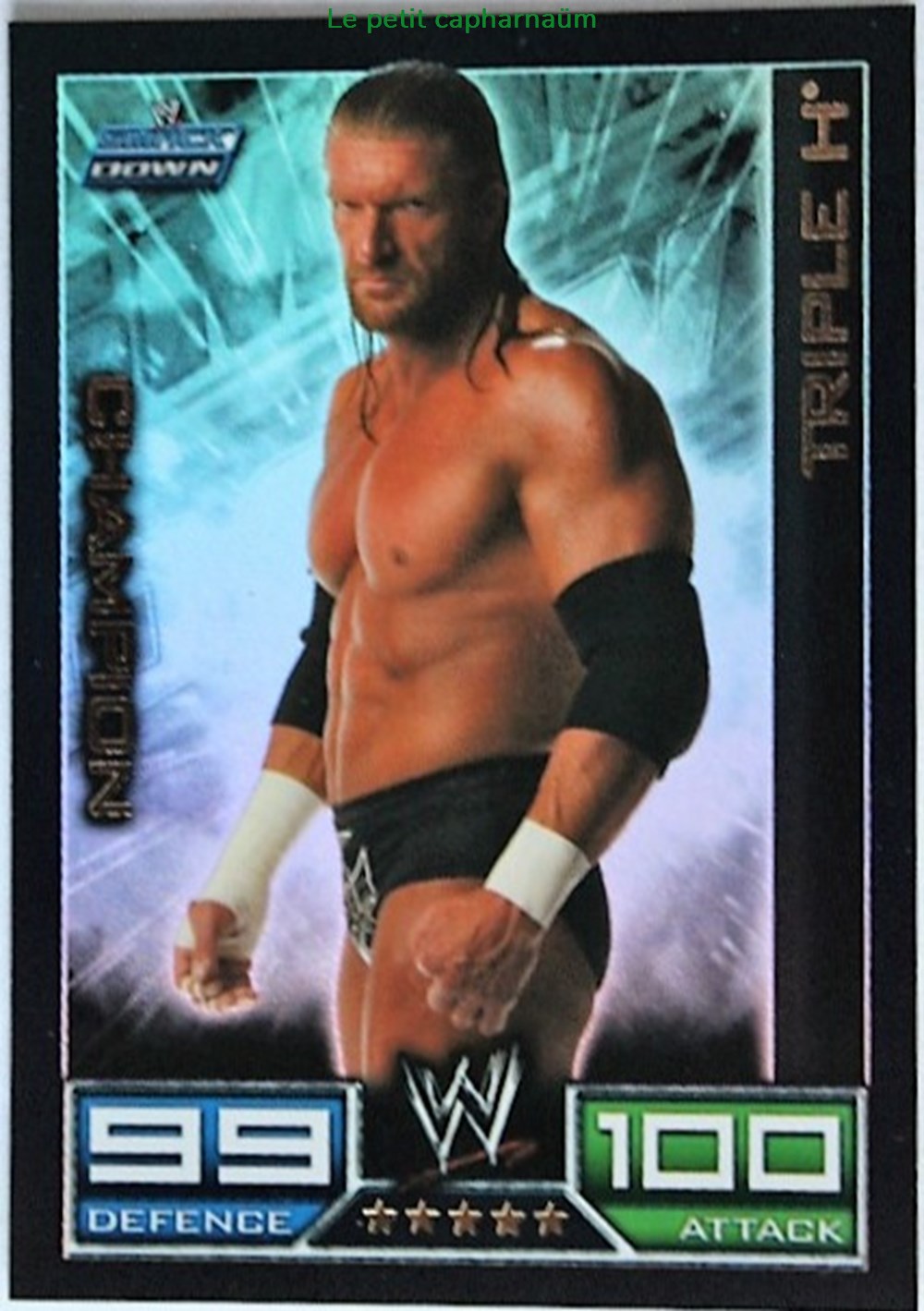 Slam Attax - Carte 006 - Triple H Champion - Rare Foil jeux de societe jouets jeu collectionner slam attax carte 006 triple h champion rare foil
