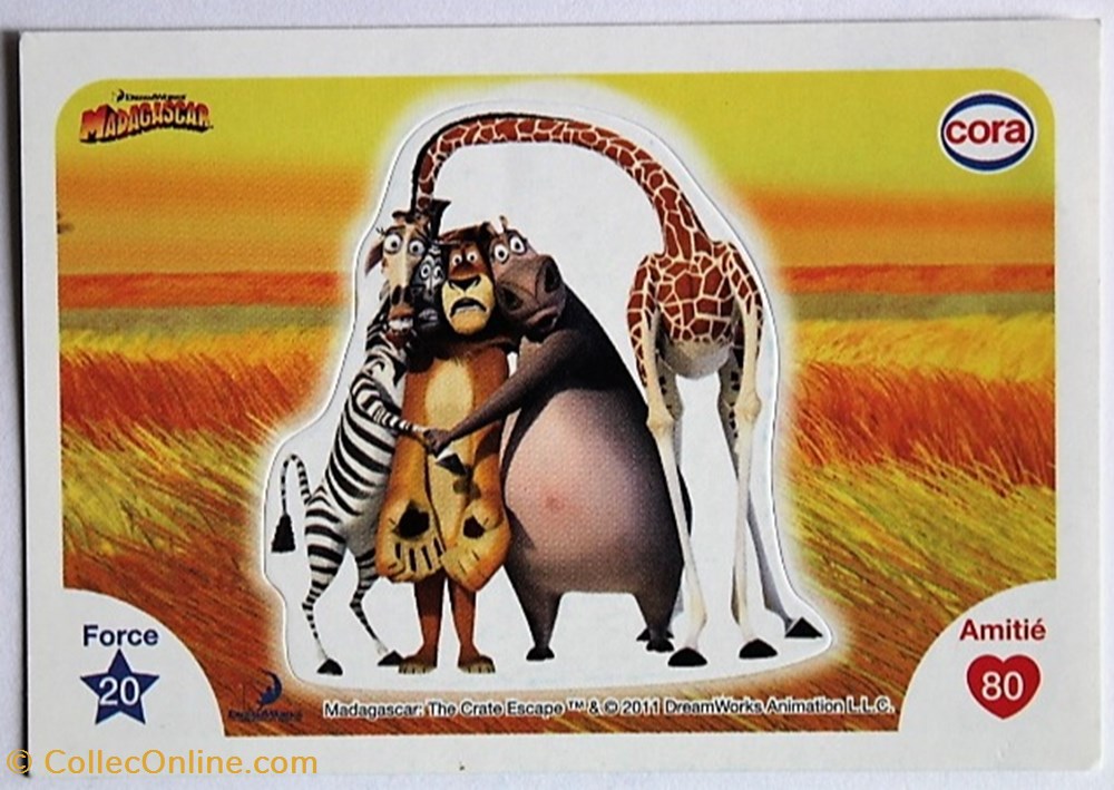 Dreamworks Cora 2011 - S088 - Madagascar jeux jouets jeu de carte collectionner dreamworks cora 2011 s088 madagascar
