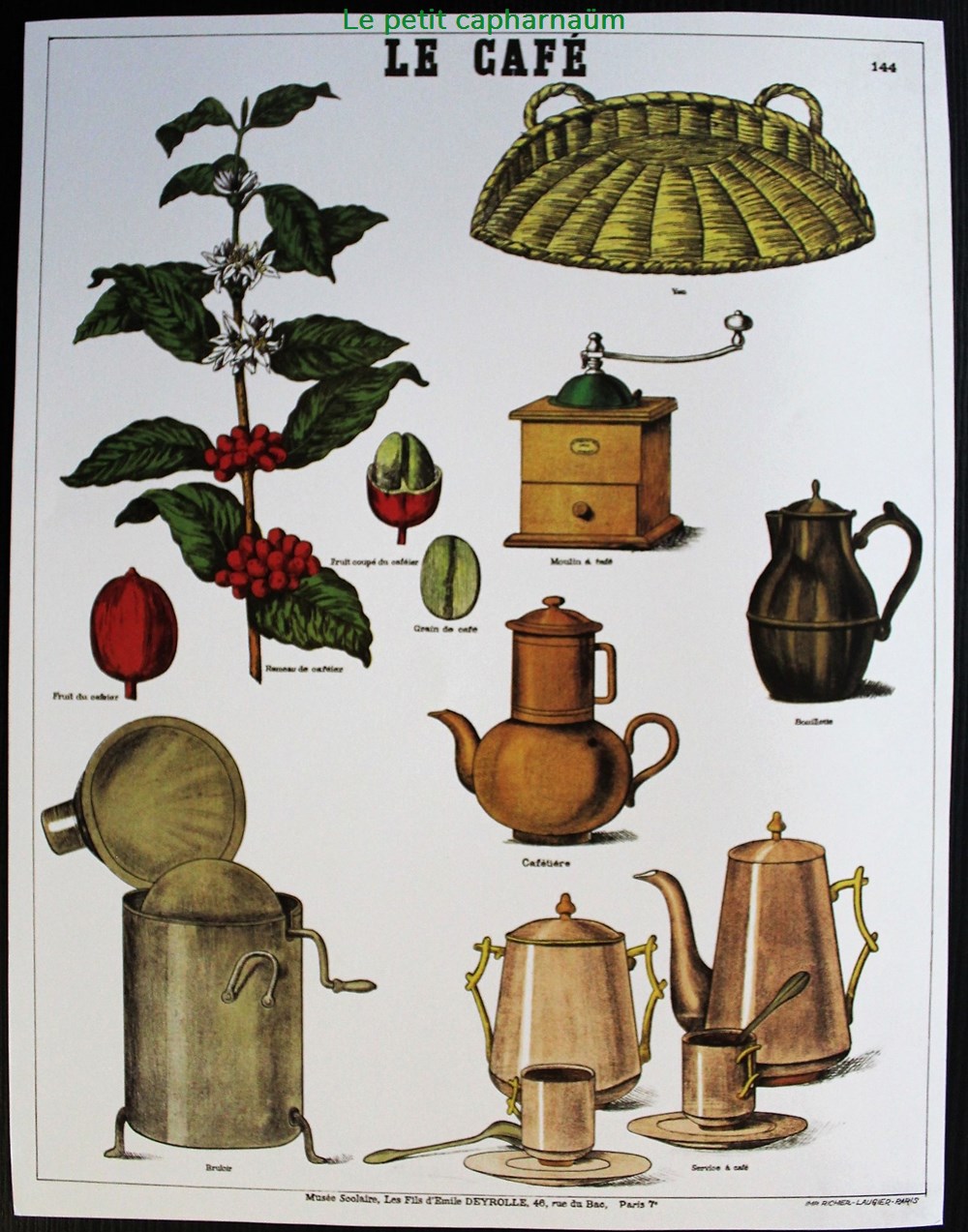 documents anciens chromos images planche documentation scolaire le cafe les fils emile deyrolle