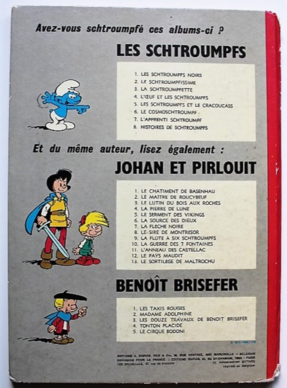 Les schtroumpfs - 08 - Histoires de schtroumpfs - Rééd. 1973 livres bd revues bandes dessinees les schtroumpfs 08 histoires de schtroumpfs reed 1973