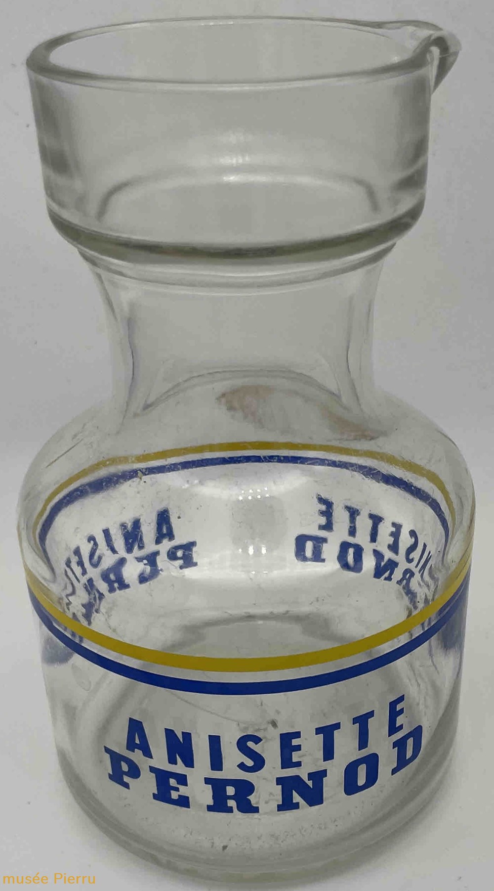 objets publicitaires pernod verre bleu jaune