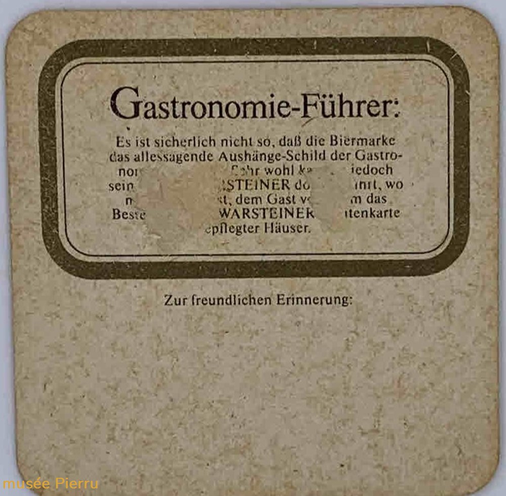 Warsteiner ( Gastronomie ) objets publicitaires warsteiner gastronomie