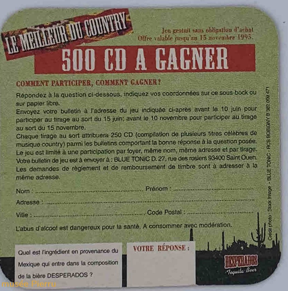 Desperados ( le meilleur de la country) objets publicitaires desperados le meilleur de la country