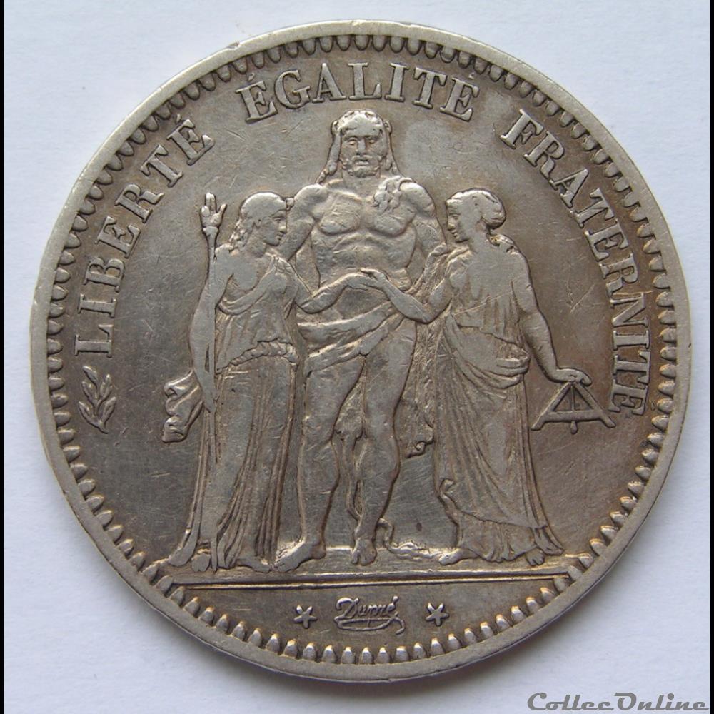 monnaie france moderne 5 francs hercule 1849 a