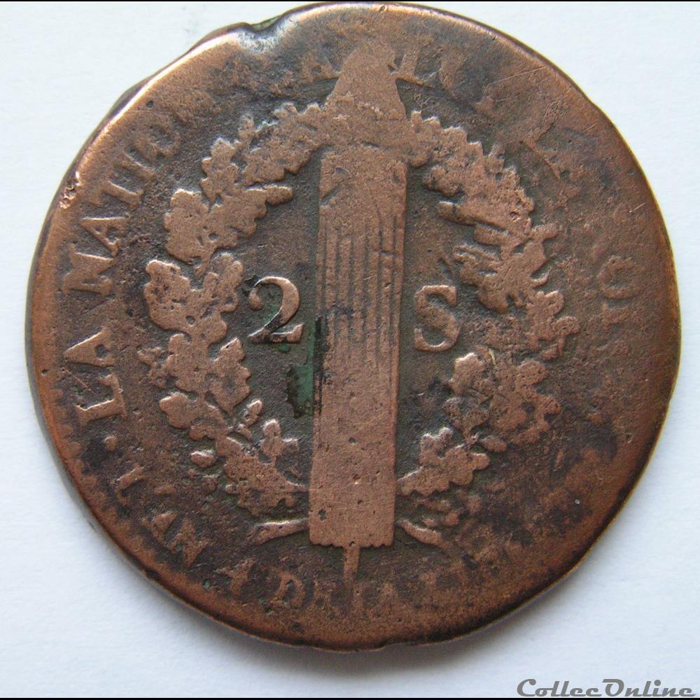 2 sols monnaie france moderne 2 sols