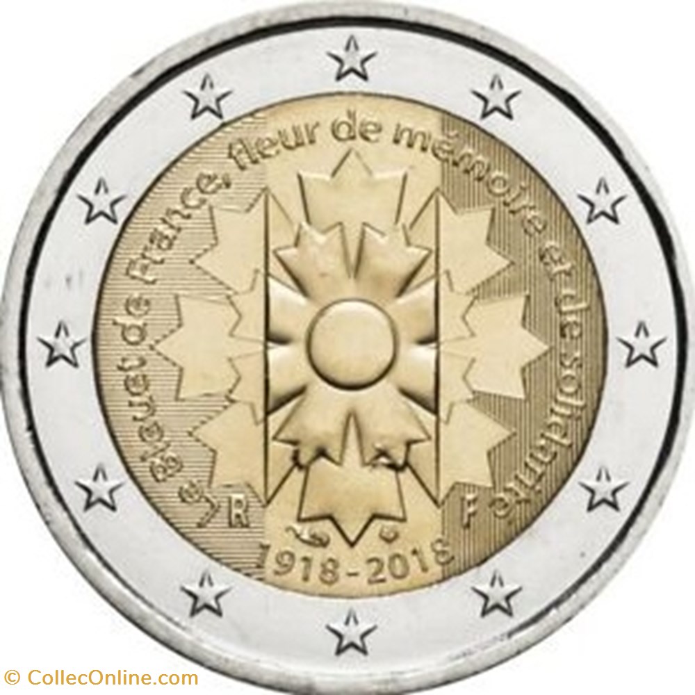 monnaie 2 euros le bleuet de france