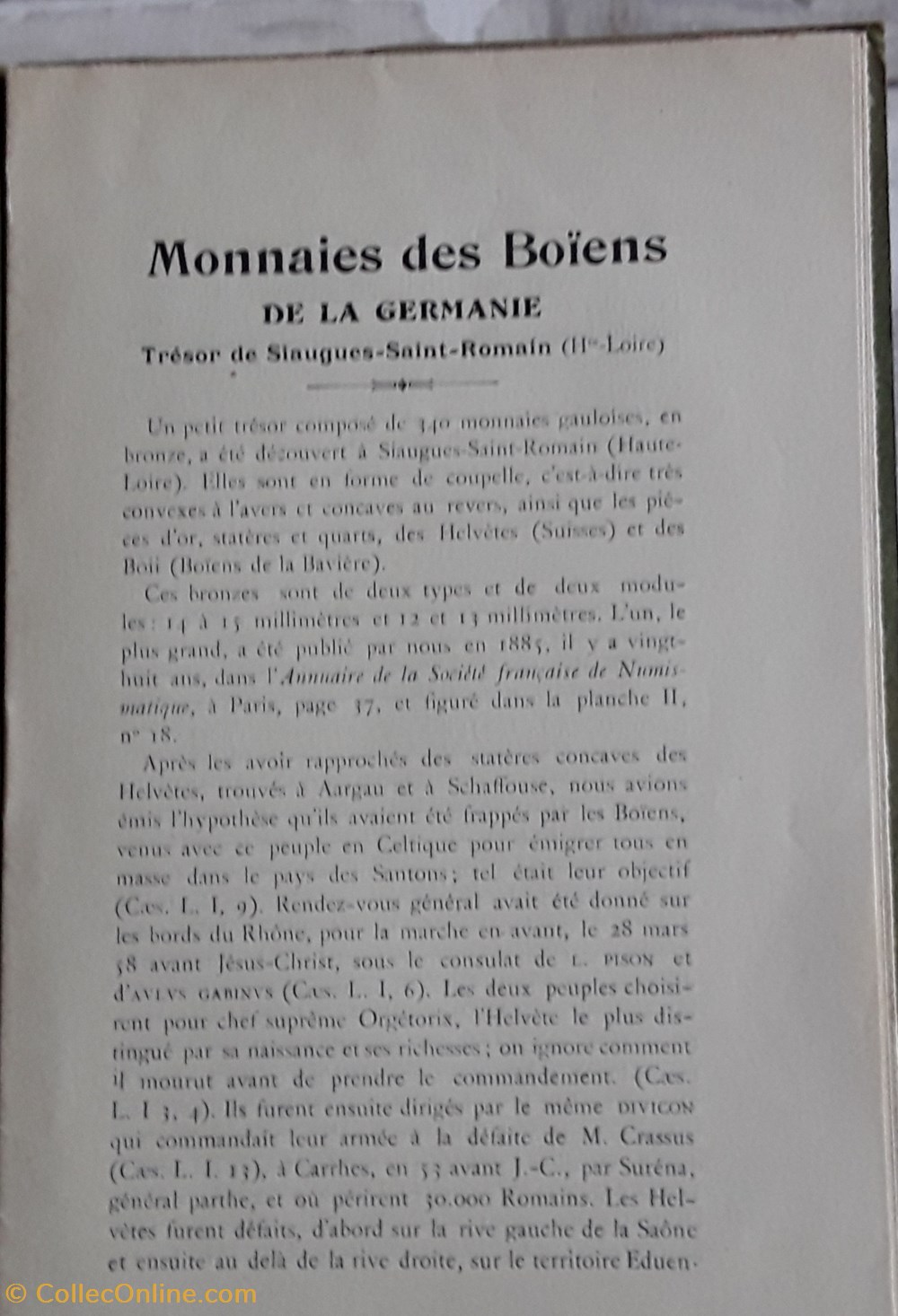 A.Changarnier , Monnaies des Boïens livres bd revues a changarnier monnaies des boiens