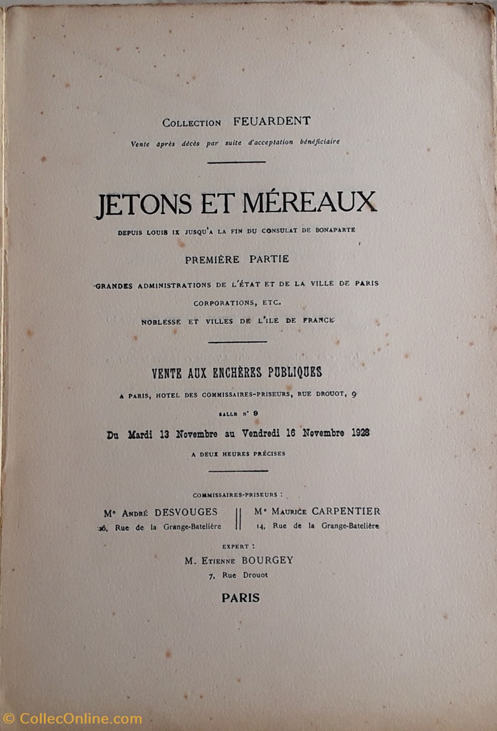 livres bd revues collection feuardent jetons et mereaux