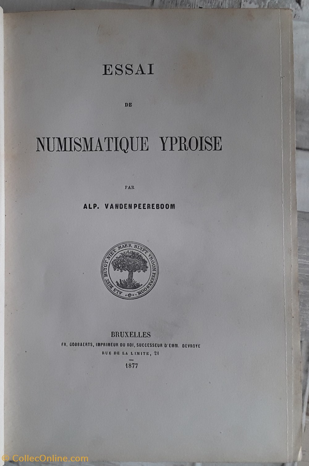 livres bd revues alp vandenpeereboom essai de la numismatique yproise