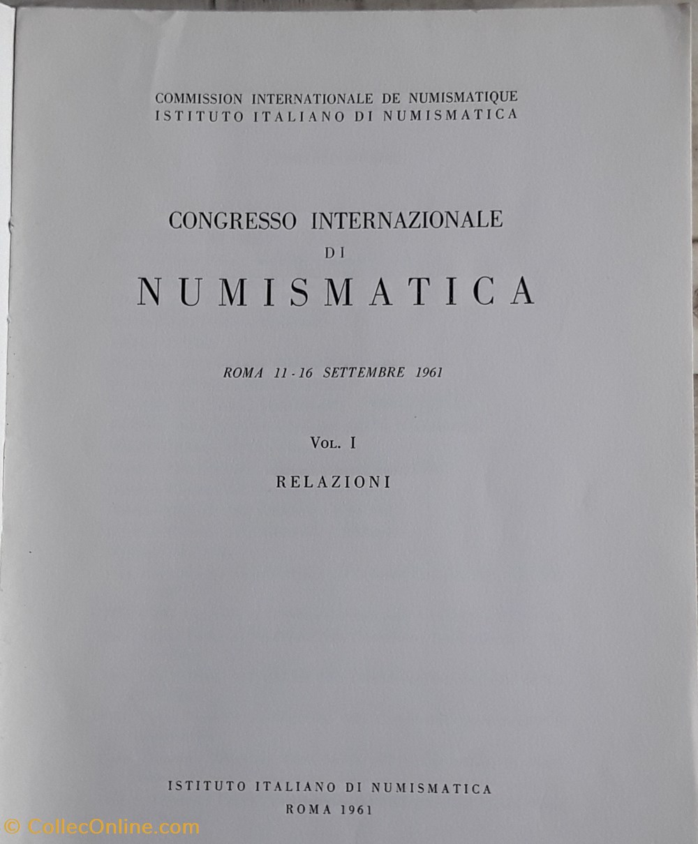 livres bd revues congresso internazionale de numismatica roma 11 16 settembre 1961