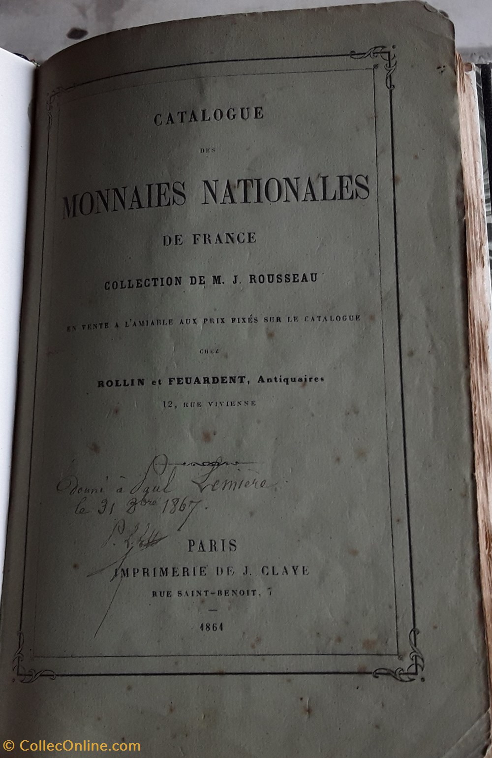 livres bd revues rollin et feuardent catalogue des monnaies nationales de france