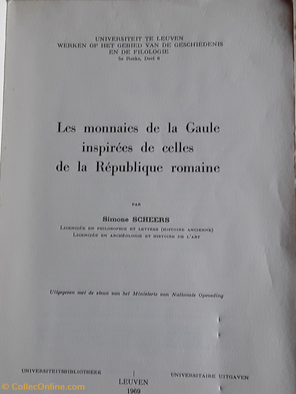 Simone Scheers , Les monnaies de la Gaule inspirées de celles de la République romaine livres bd revues simone scheers les monnaies de la gaule inspirees de celles de la republique romaine