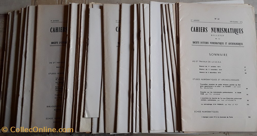 livres bd revues cahiers numismatiques de la s e n a