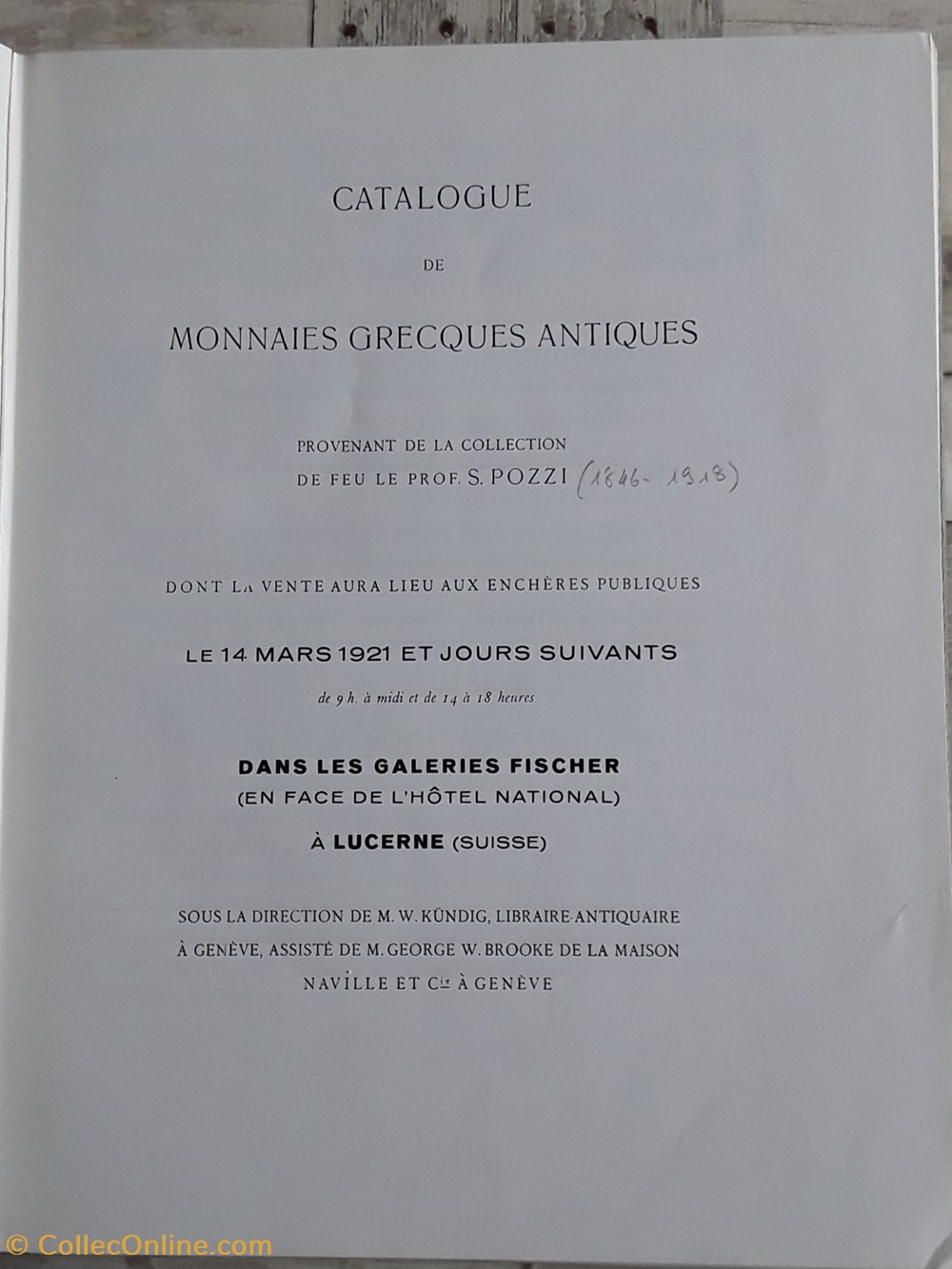 Monnaies Grecques Antiques provenant de la collection de feu le prof. S.P.Pozzi livres bd revues monnaies grecques antiques provenant de la collection de feu le prof s p pozzi
