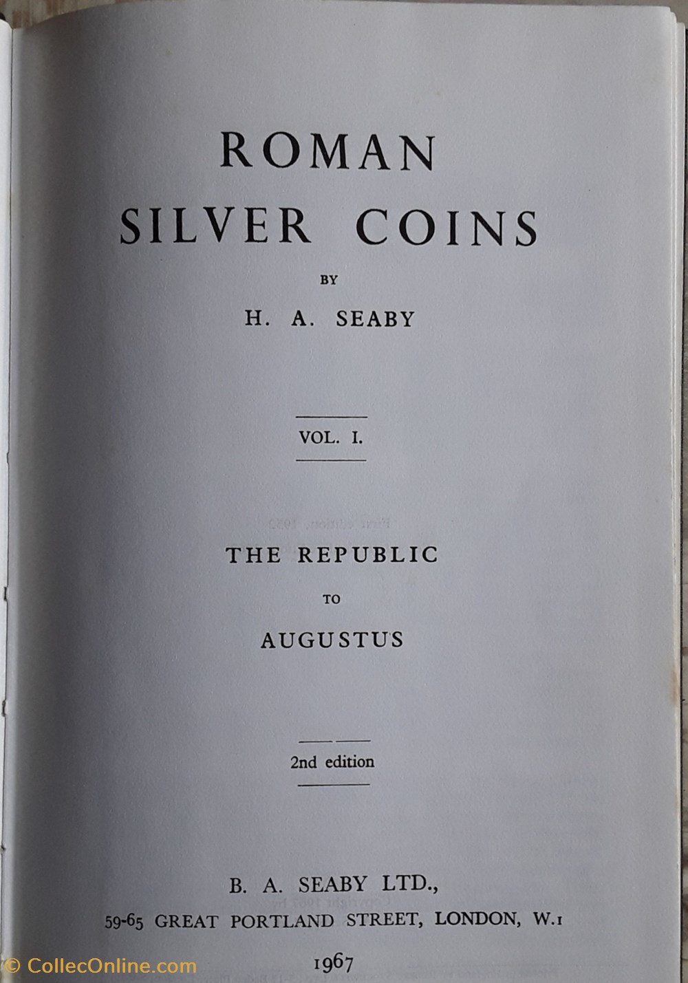 H.A. Sear , C.E. King , Roman silver coins livres bd revues h a sear c e king roman silver coins