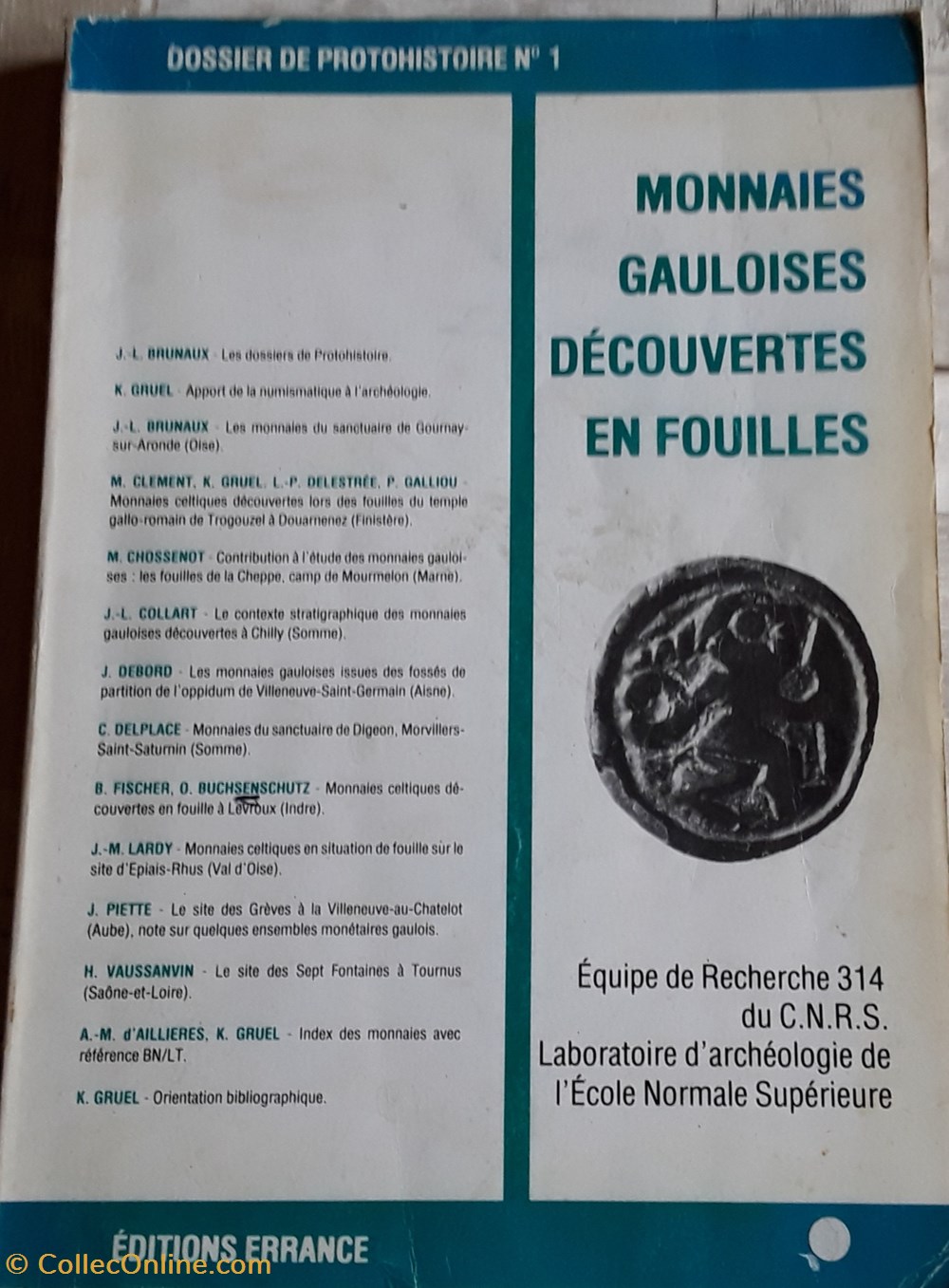 livres bd revues collectifs monnaies gauloises decouvertes en fouilles