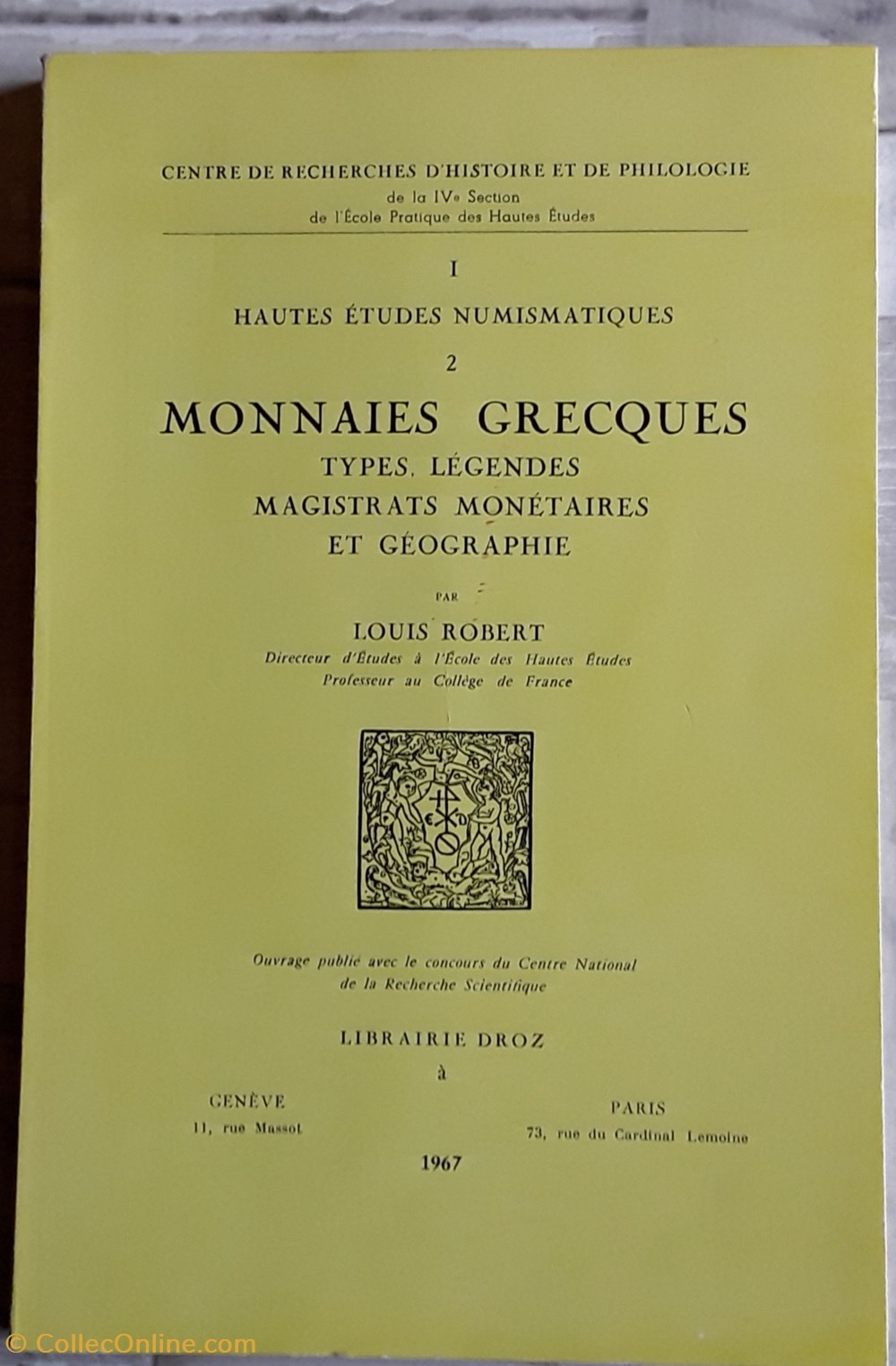 Louis Robert , Monnaies Grecques livres bd revues louis robert monnaies grecques