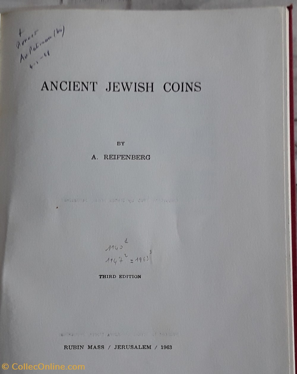 A. Reifenberg Ancien Jewish Coins livres bd revues a reifenberg ancien jewish coins