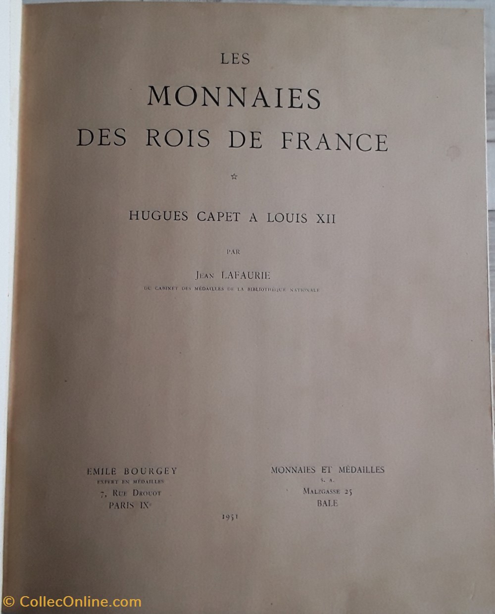 Jean Lafaurie , Les monnaies des rois de France livres bd revues jean lafaurie les monnaies des rois de france
