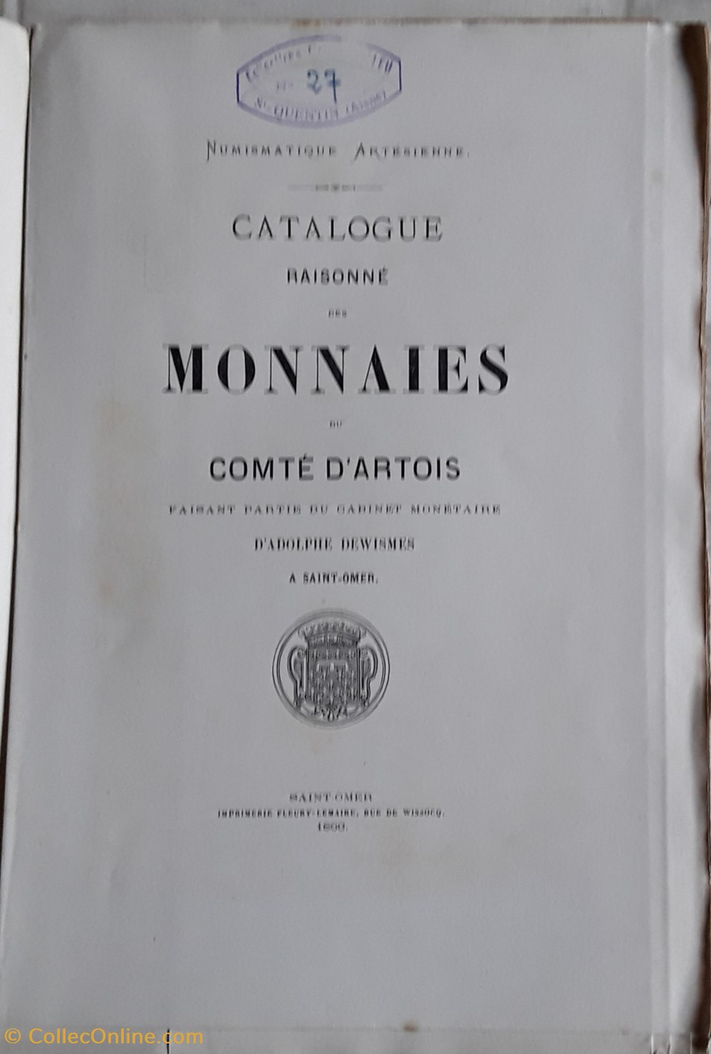 livres bd revues adolphe dewisme catalogue raisonne des monnaies du comte artois